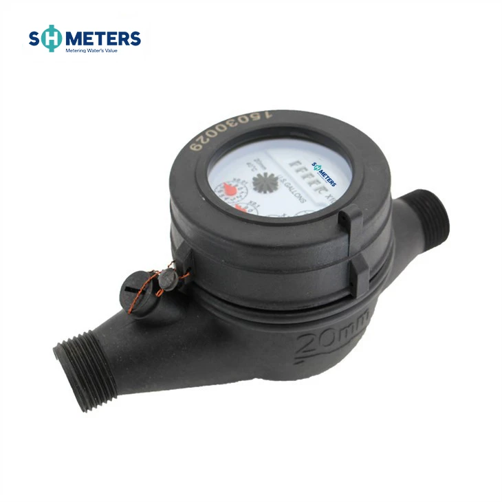DN15mm-DN50mm नायलॉन प्लास्टिक मल्टी जेट वॉटर मीटर